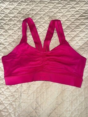 Handful Hot Pink  Racerback Sports Bra L